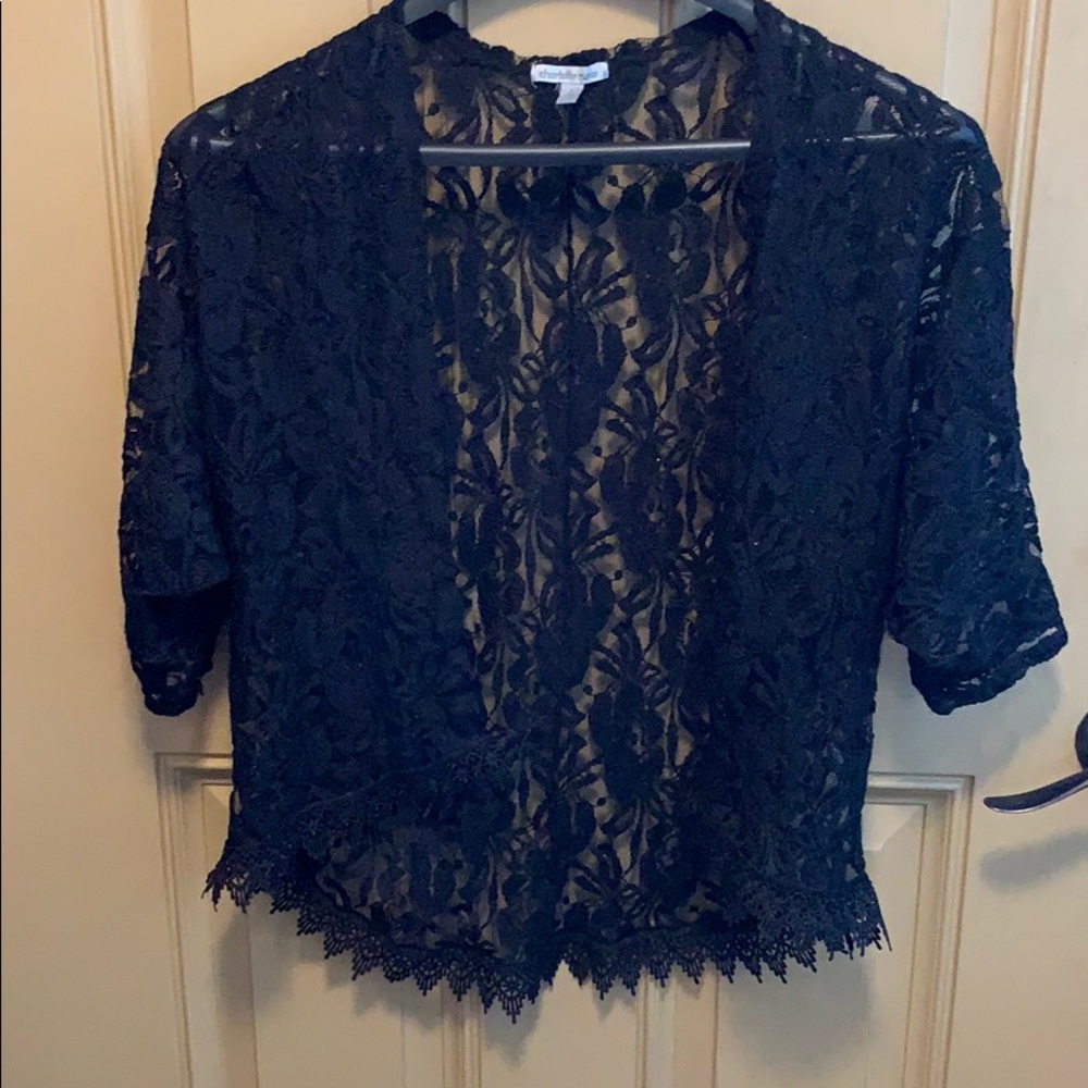 Black lace cardigan